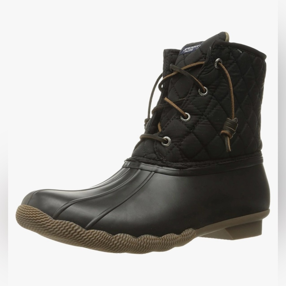 NWOB never worn sperry saltwater winter lux duck boots waterproof black sz 6